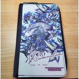 Buckle-Down Harry Potter Ravenclaw Floral Eagle Zip Around Wallet Blue Black
